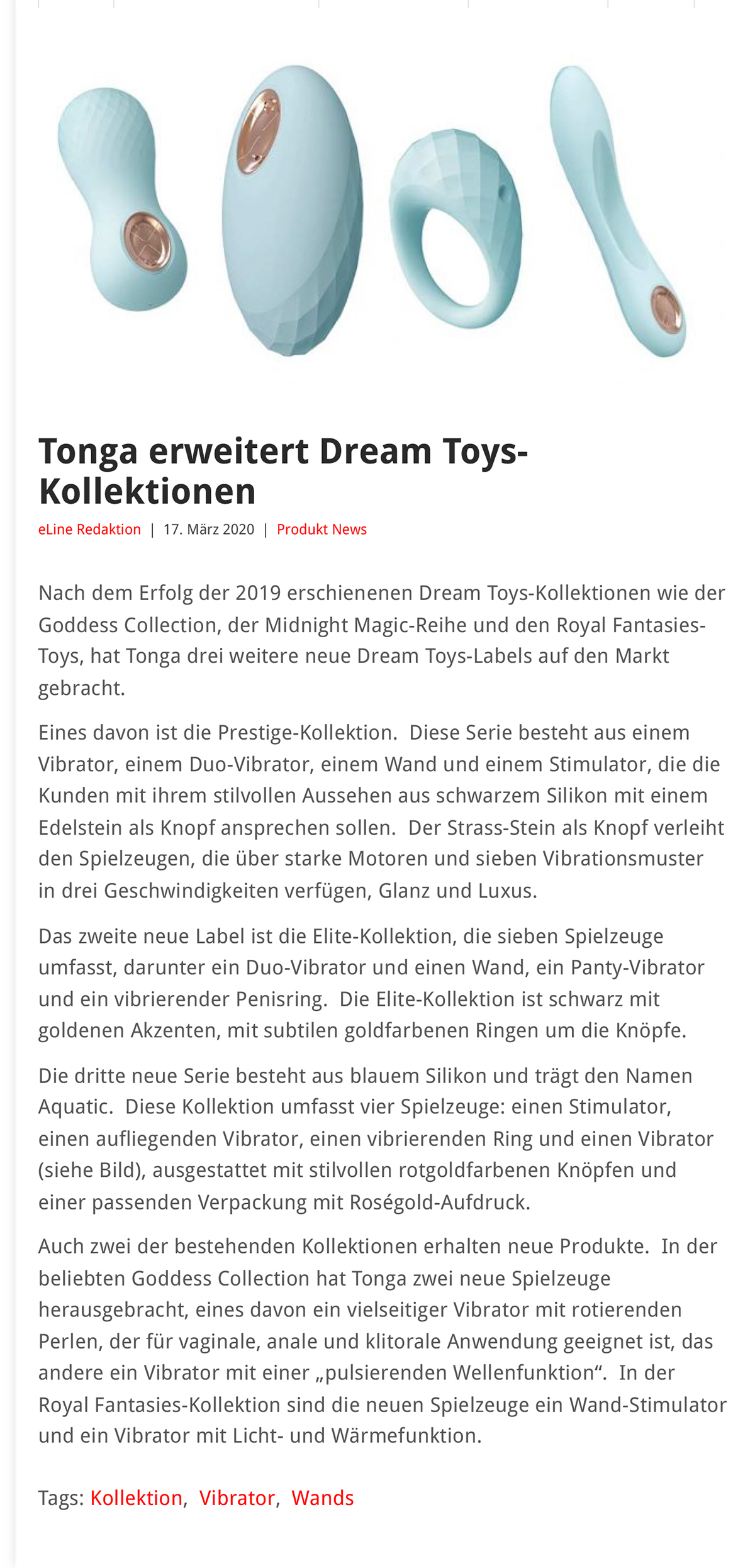 2020-03 eLine Online - Dream Toys Kollektionen